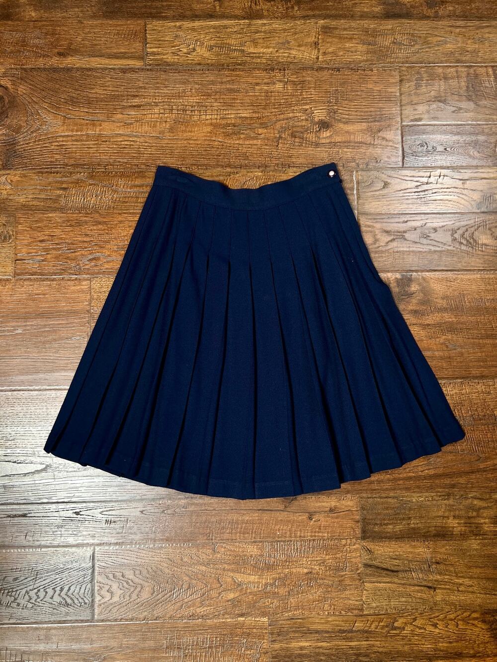 Vintage Ann Taylor A.B.S. Short Midi Skirt - Pleated Navy Blue - Size Medium